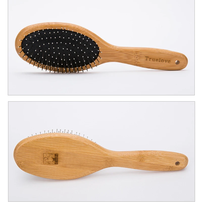 Truelove Pet Round Comb Bamboo Wood Handle in Cat and Dog Hair Remover Brush Fur Small Medium Large Grooming Gifts TLK19131