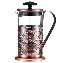 Cafetera Manual Alloet de 600ml de acero inoxidable, cafetera Vintage francesa, tetera de café de Moka, herramienta de percolador de filtro de tetera