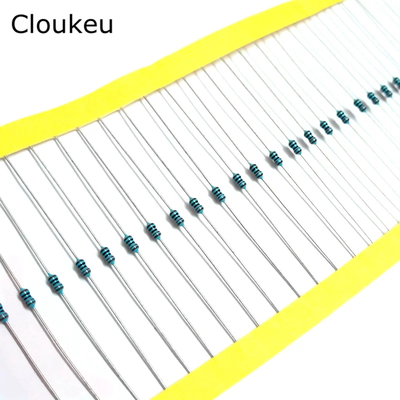 100 шт. 1/8 Вт 1% металлического пленочного резистора 0,125 Вт Резистор 1 K 2,2/3,3/4,7/8,2/10/22/33, 47(Европа)/56/82/100/120/220/ 330/390/430/510/680/910 K Ohm