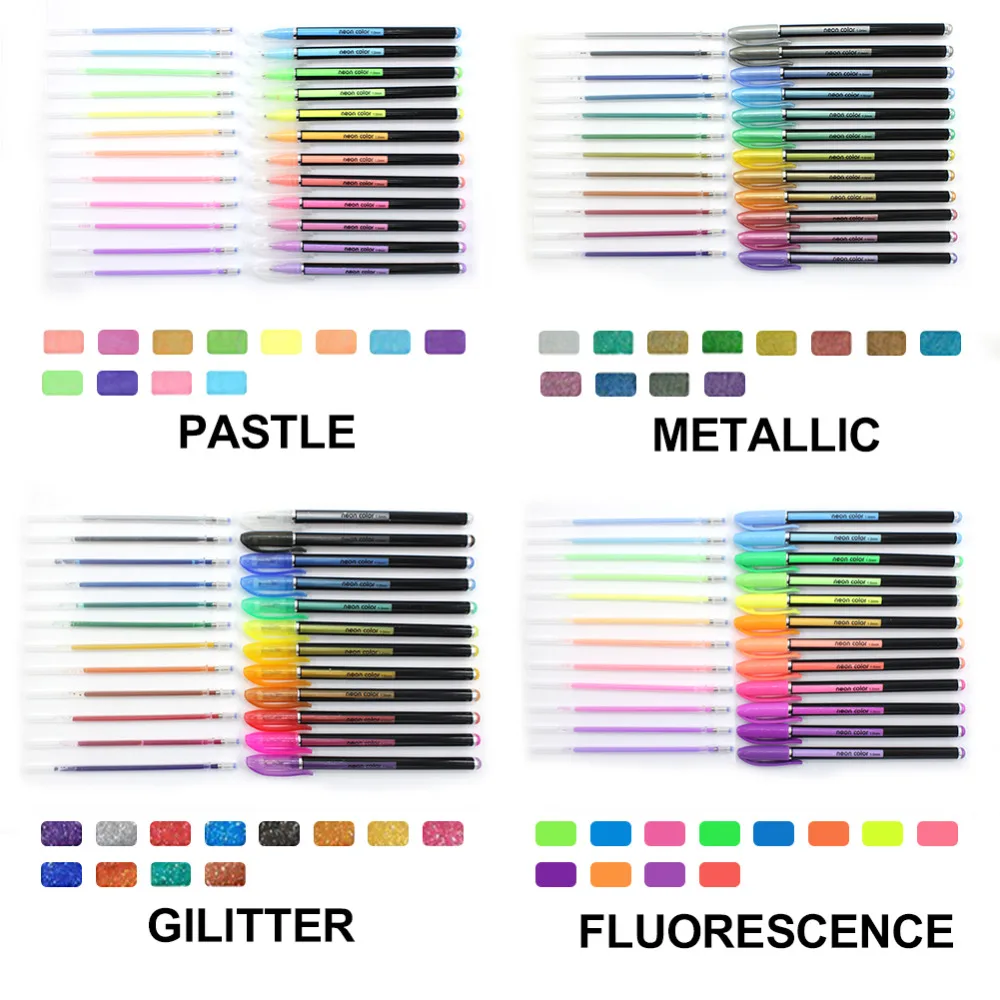 Для ультратонких гелевых ручек 48 цветов+ 48 шт Заправка для гелевой ручки цветной маркер для крафтинга Рисование для детей и взрослых