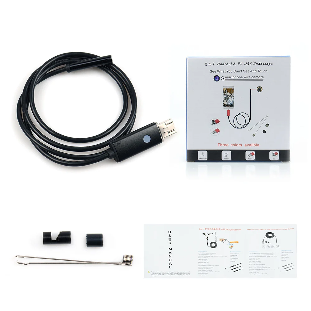 

7mm Endoscope Camera HD USB Endoscope With 6 LED 10M Soft Cable Waterproof Inspection Borescope for Android PC
