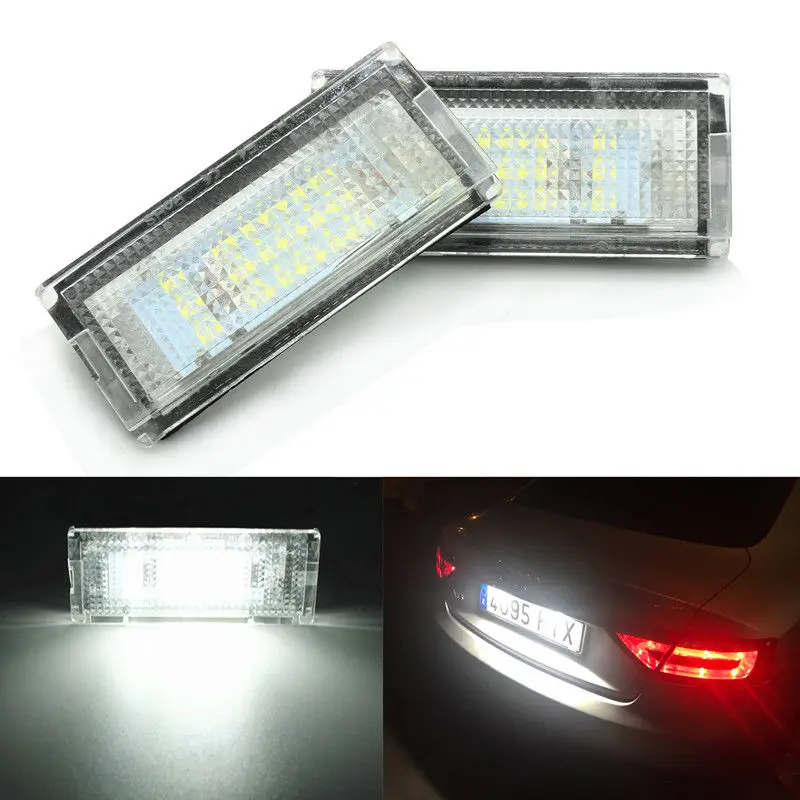 

2pcs 18 LED 6000K Super White Error Free LED License Plate Light Lamp Number Plate Lamp For BMW E46 4D 98-03