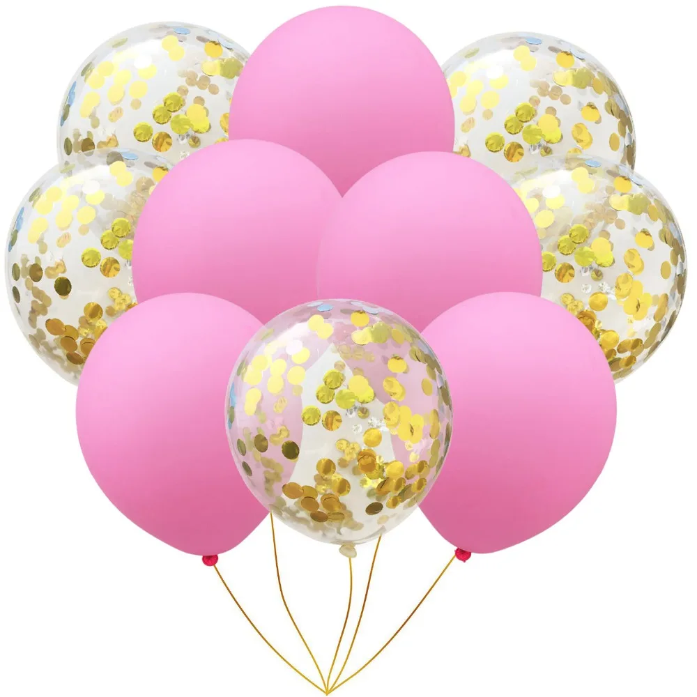 10 шт., разноцветные латексные шары цвета розового золота, конфетти, 12 дюймов, вечерние шары для детского душа, свадебные украшения