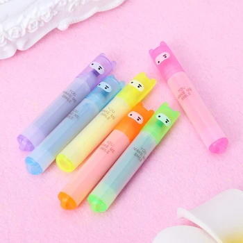 

6x Korean Creative Mini Highlighter Lovely Cartoon Marking Pen Office Stationery Drop Shipping Support