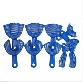 

20pcs/2sets Blue Plastic-Steel Dental Impression- Trays Denture Model Materials Dental Supply 5 types