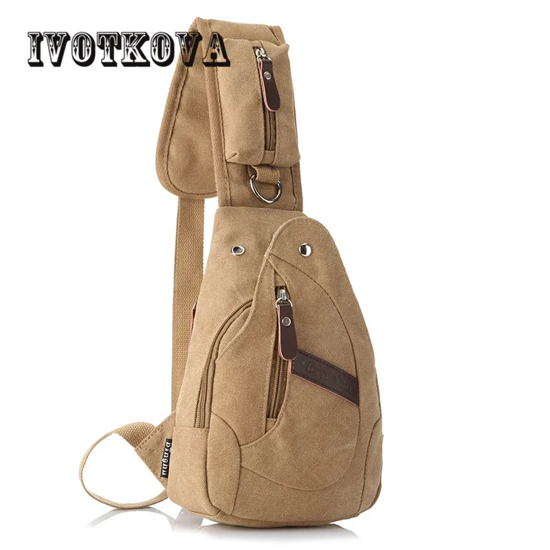 

IVOTKOVA Men Chest Pack Crossbody Bag Brand 2018 New Design Purses Drop shipping Bag Canvas Travel Men Crossbody Chest Bags