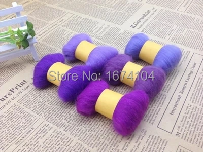 

COLOR-PURPLE ,5 colors*5g ,wool felt,Handmade diy material poke fun wool strip wool felt