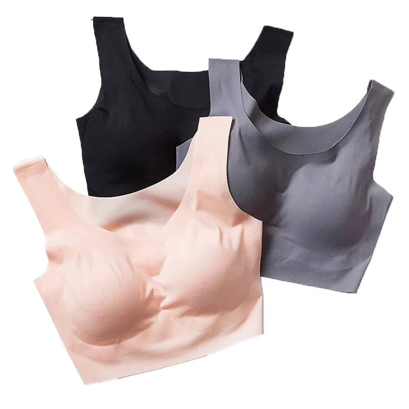 

Womem seamless solf thin breathable vest type sports underwear wire free bras