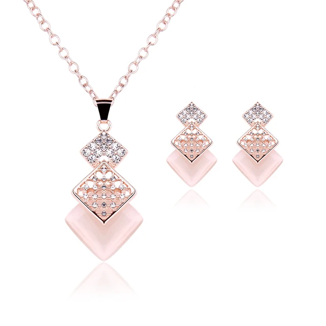 Jewelry Whole Fashion Suit Black Gem Earrings Necklace Sets Jewelry Whole Fashion Suit Black Gem Earrings Necklace Sets Charm Party For Women Gift Crystal Stone
