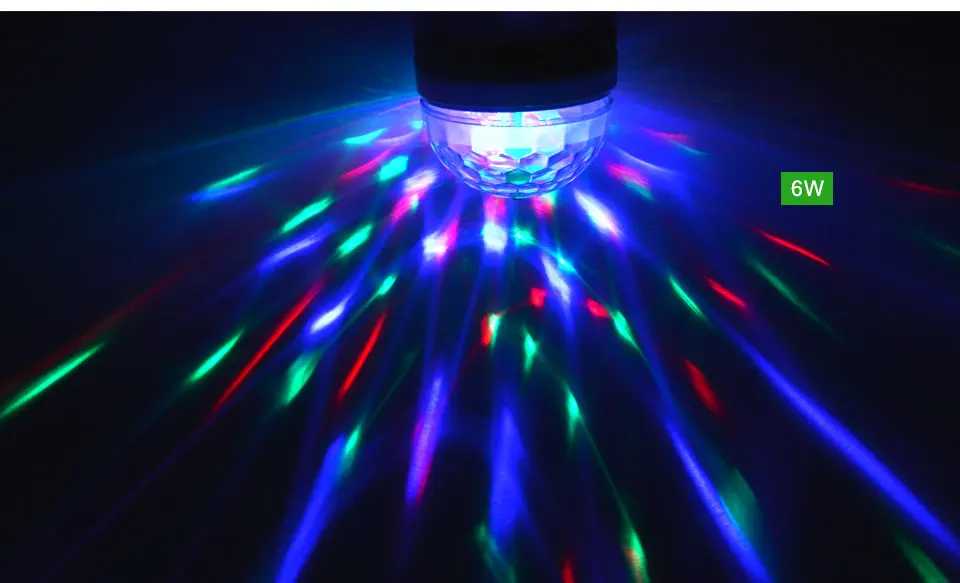 3 Вт 6 Вт E27 RGB Светодиодная лампа волшебный цветной проектор Авто вращающийся сценический светильник AC85-265V 220В 220В для праздничной вечеринки бар KTV дискотека