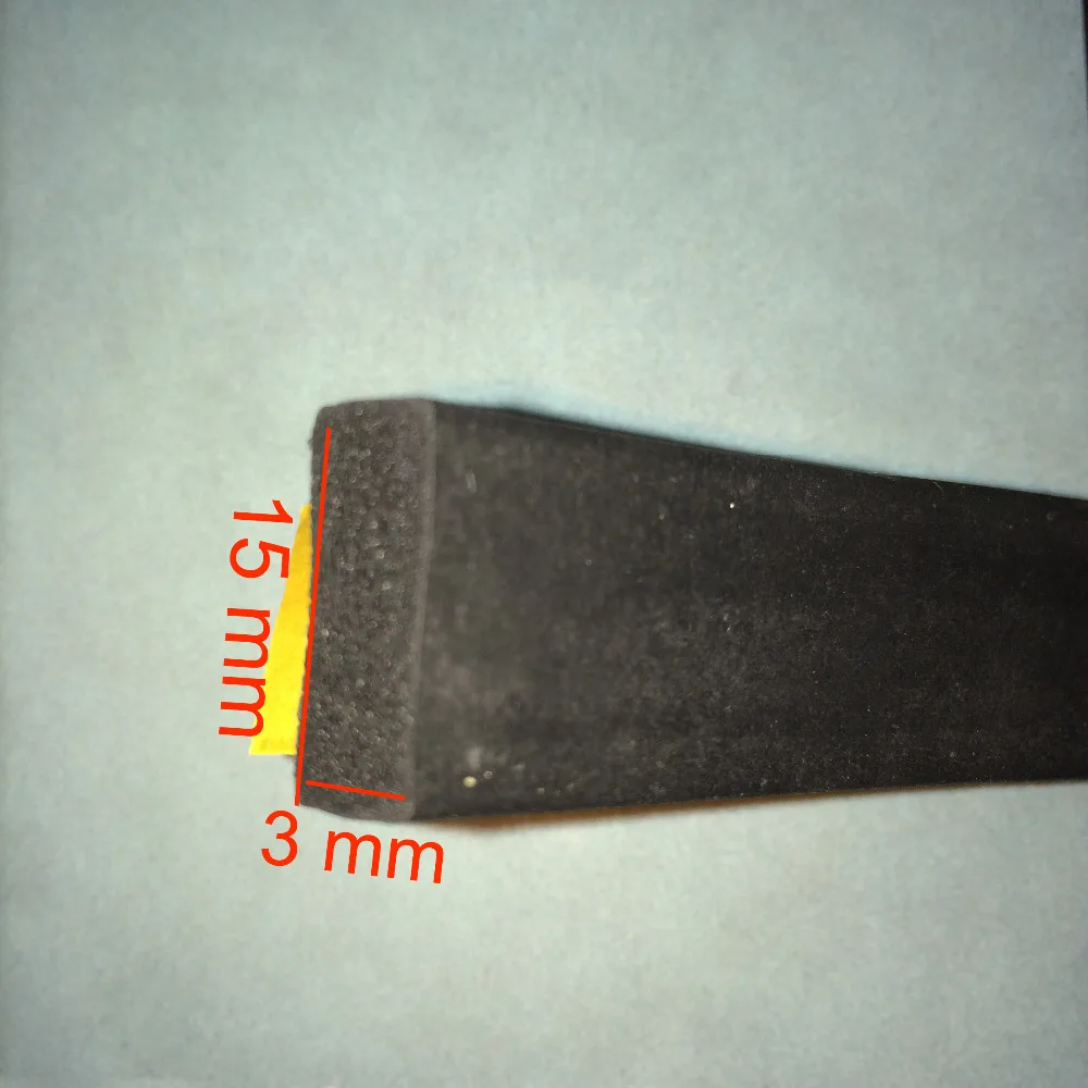 15mm x 3mm door window self adhesive black epdm rubber foam sponge seal weatherstrip draught excluder 5m e type foam draught self adhesive window door excluder rubber seal strip