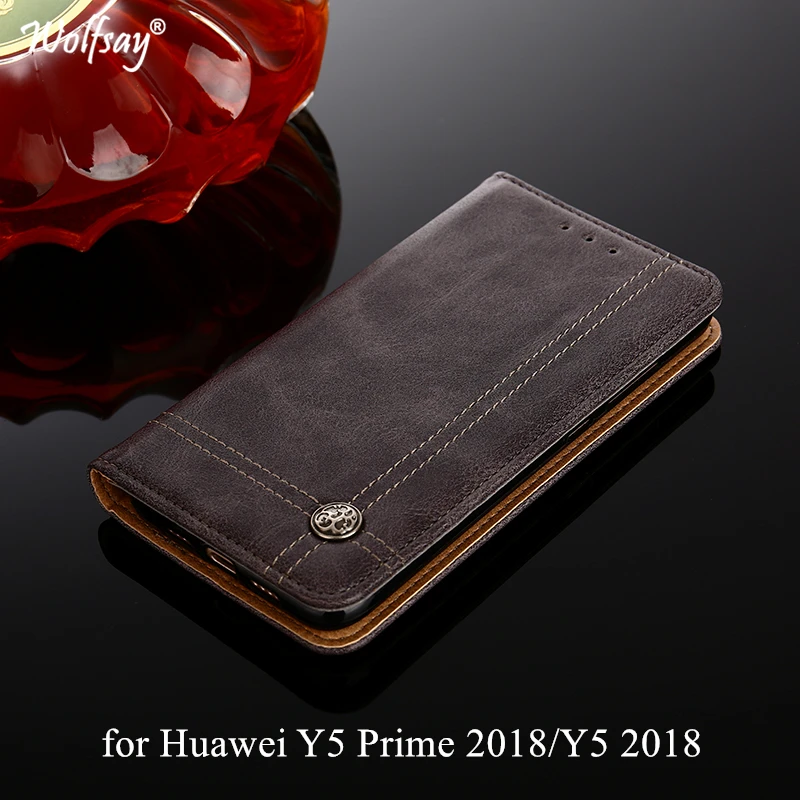 

Wolfsay For Huawei Y5 Prime 2018 Case Cross Pattern Flip Cover PU leather & Soft TPU Inside Cases for Huawei Y5 2018 DRA-L22