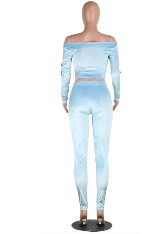 women velvet two pieces set suits 16_