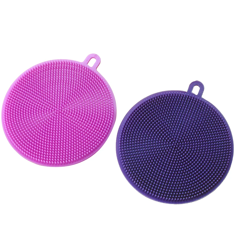 Многофункциональная силиконовая щетка для чистки посуды для мытья посуды кастрюля для мытья посуды кухонные моющие средства - Цвет: purple