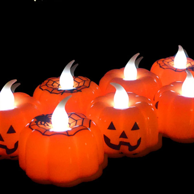 

New Hot Classic Candle Lantern Pumpkin Design Small LED Durable 4.8x5cm Candle Lamp Candle Lantern for Halloween Party Decor