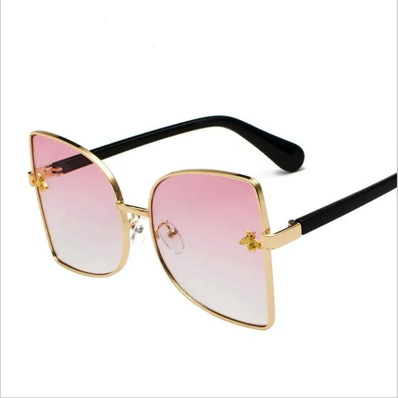 KAPELUS Новые солнцезащитные очки Bee Super Star Солнцезащитные очки Cat Eye Personality Очки 9140 - Цвет линз: pink