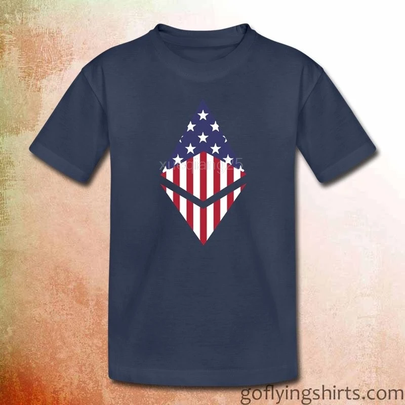 Luxury Men Tops Skyblue Ahegao T-Shirt Ethereum American Flag Round Collar T-Shirts in Usa Price