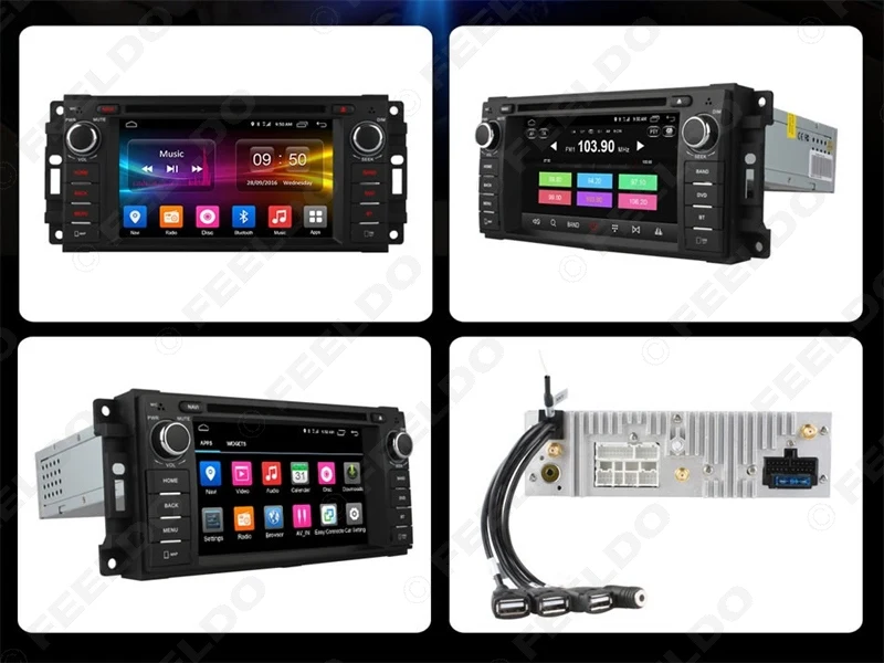 Best FEELDO Android 6.0 (64bit) 2G/32G/4G Car DVD GPS Radio For Dodge RAM-1500/2500/3500/Avenger/Caliber/Challenge/Dakota/Dura 4