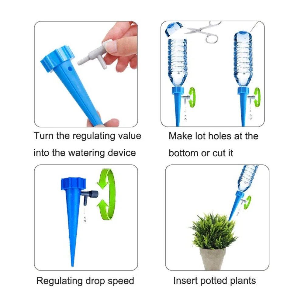 12 шт. автоматический полив для полива, Спайк для растений, цветов, комнатный бытовой автоматический капельный полив, наборы для полива, системы, инструменты