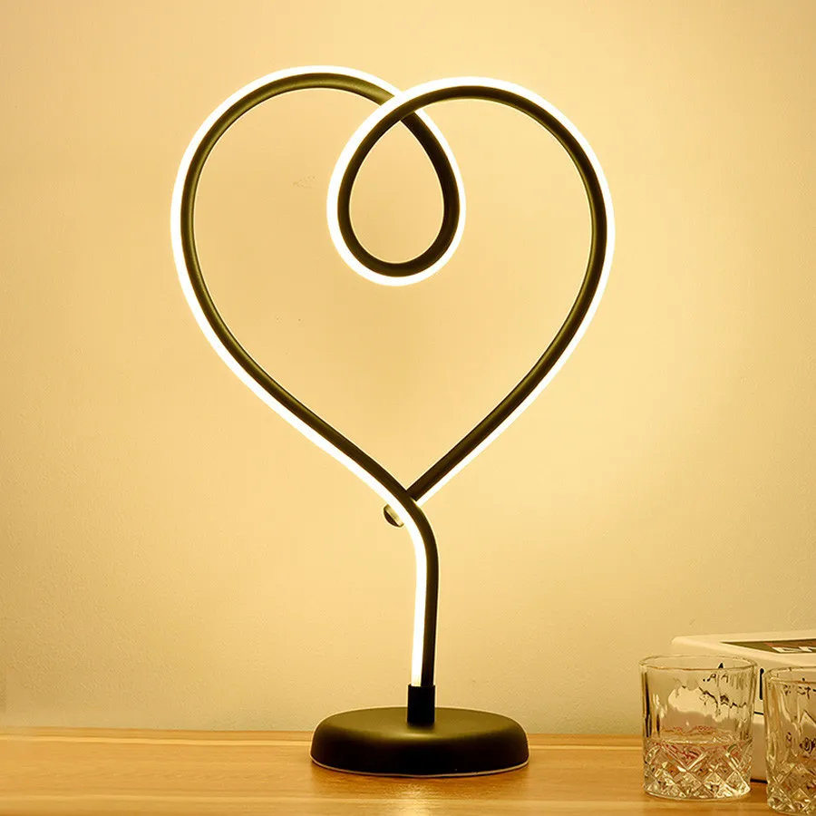 Thrisdar современный минималистичный художественный линейный светодиодный настольный лампы с регулируемой яркостью прикраватная лампа для чтения настольная лампа Креативный светодиодный Настольный светильник