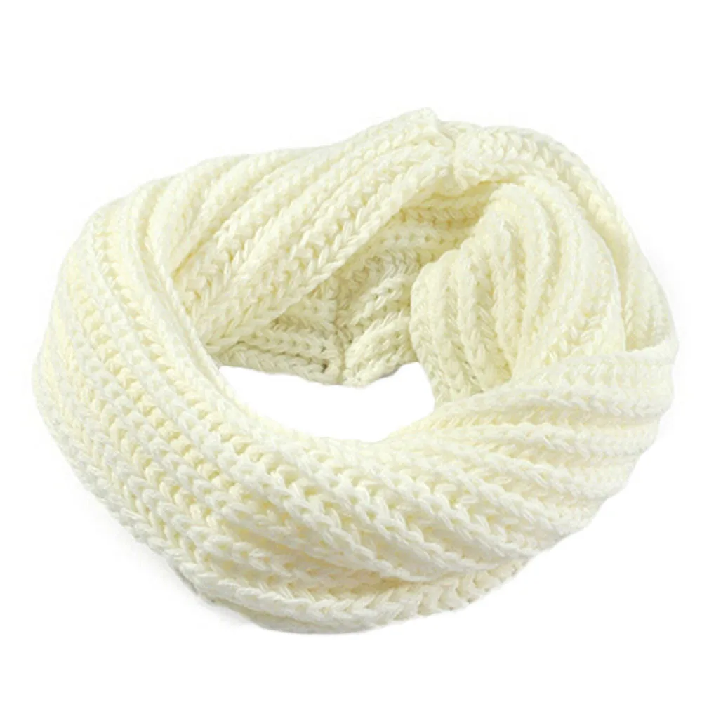 

Autumn Winter Boy's Girl's Knitted Circle Wool Scarf Shawl Wrap Solid color elegant Winter Warm Collar high quality scarves