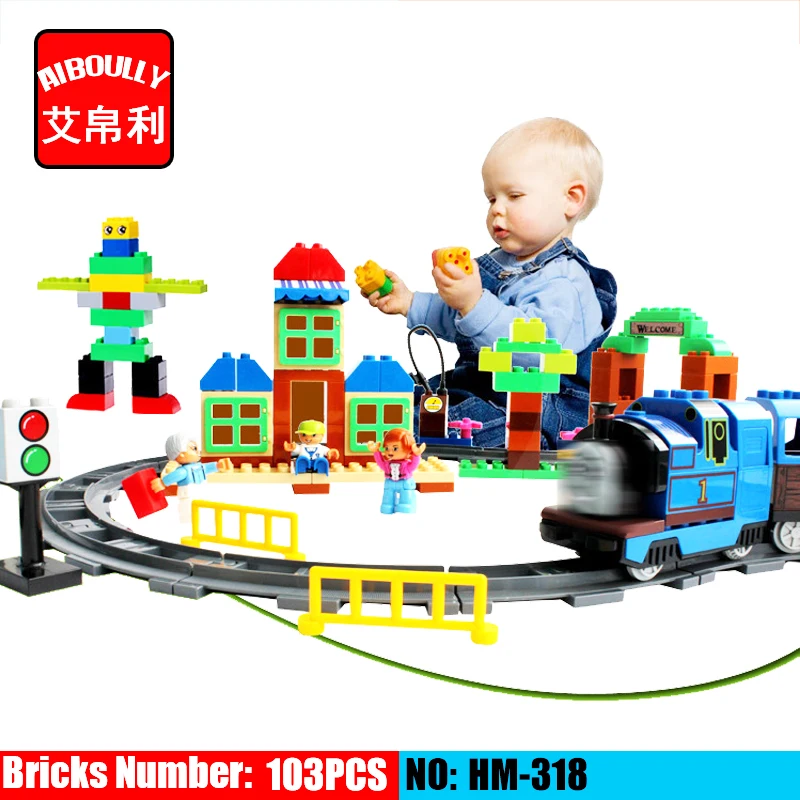 

AIBOULLY HM318 thomaseds duploe train set plate duplo figures Educational Toys compatible with legoinglys duploe building blocks