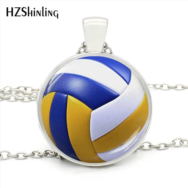 HZShinling HZ1 0050 Volleyball Pendant Necklace Handmade Silver Chain