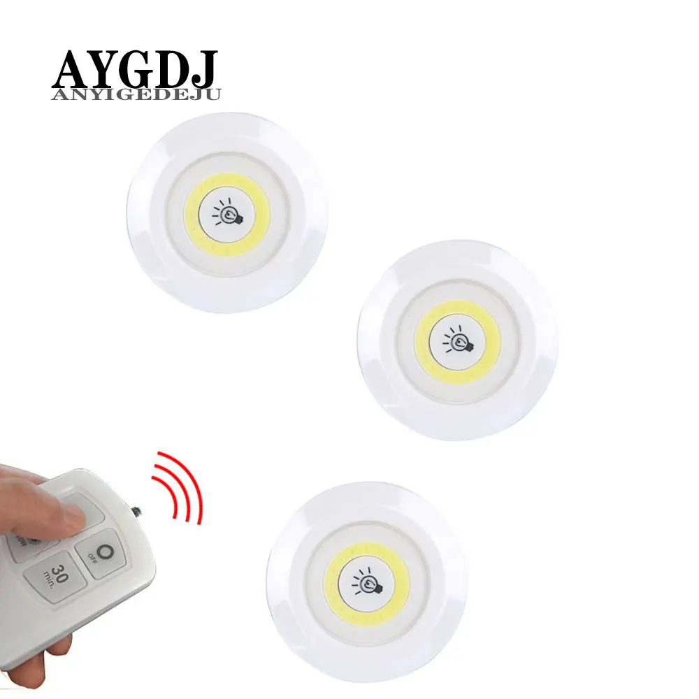 

COB LED Night Light With Infrared Remote Control Use AAA Battery Operated Wiring Wall Night Lamp For Bedroom Living Room