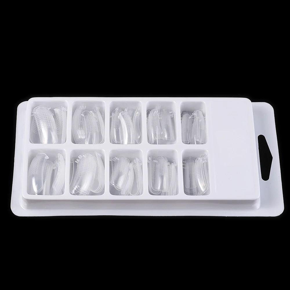 20pcs /100pcs Transparent Fake Nail Molds Scale Model Nail Forms Acrylic nail System Forms Full Cover Polygel UV Gel nails Tips