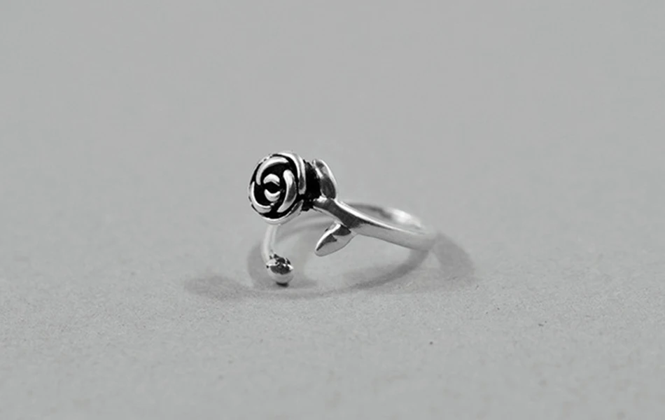 ORSA JEWELS Настоящее 925 пробы Серебряное женское кольцо на палец для женщин романтические розы кольца с листьями Свадебные украшения PSR59