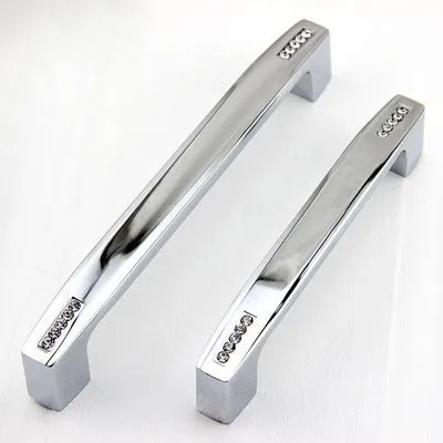 

Modern Fashion Deluxe Rhinestone Drawer Tv Cabinet Pulls Chrome Silver K9 Crystal Wine Cabinet Cupboard Door Handles Knobs 5
