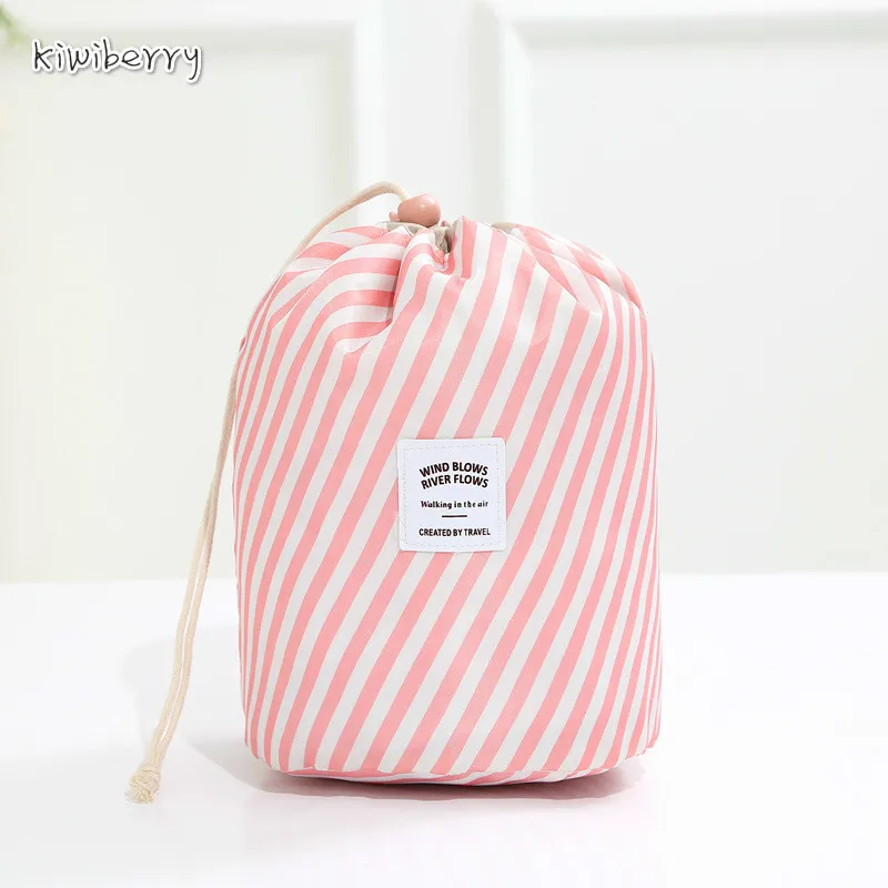 

Oxford Cloth Travel Accept Crystal Box Flower Colour Cylinder Makeup Organizer Acrylic Drawcord Cosmetic Package Make Up Bag