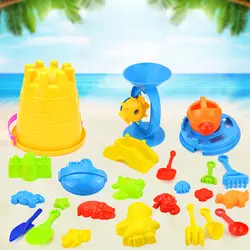 Горячая Детские пляжные игрушки для ванной играть плесень для песка Инструменты 25 шт. комплект замок баррель детские дома пляж играть Juguetes
