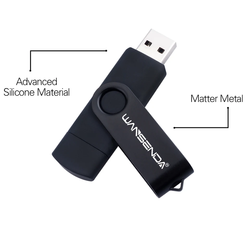 WANSENDA металлический USB флэш накопитель 128 ГБ 256 Гб OTG 64 32 16 Pendrive 2 0 карта памяти для