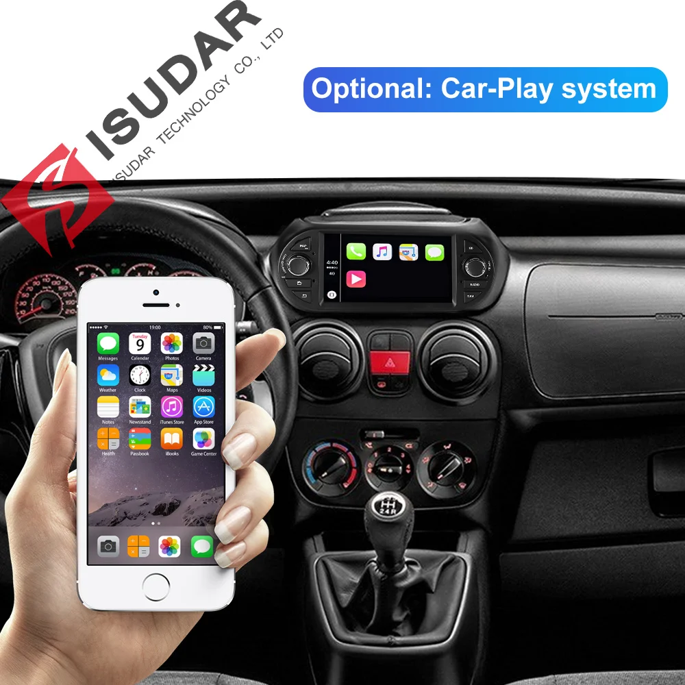 Sale Isudar 1 Din Auto Radio Android 9 For FIAT/Fiorino/Qubo/Citroen/Nemo/Peugeot/Bipper Car Multimedia Audio Player GPS USB DVR DSP 2