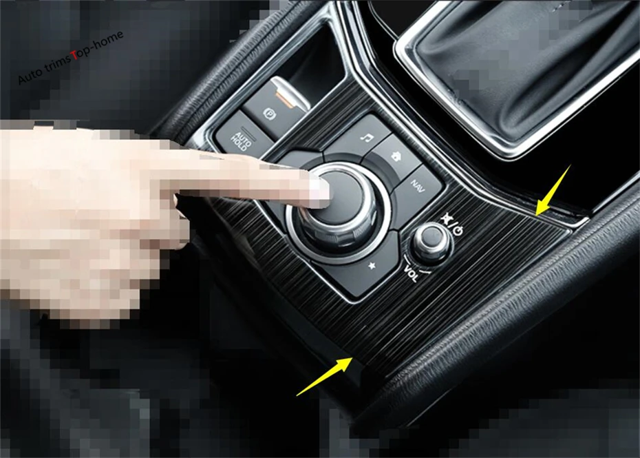 

Yimaautotrims Electrical Park Brake Multimedia Button Cover Trim Interior Fit For Mazda CX-5 CX5 2017 - 2020 Stainless Steel