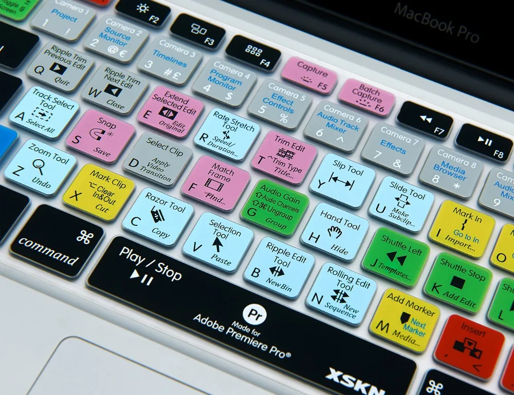 XSKN for Apple Wireless Keyboard Adobe After Effects Shortcut Silicone Hotkeys Keyboard Skin Cover / Bluetooth Magic Keyboard