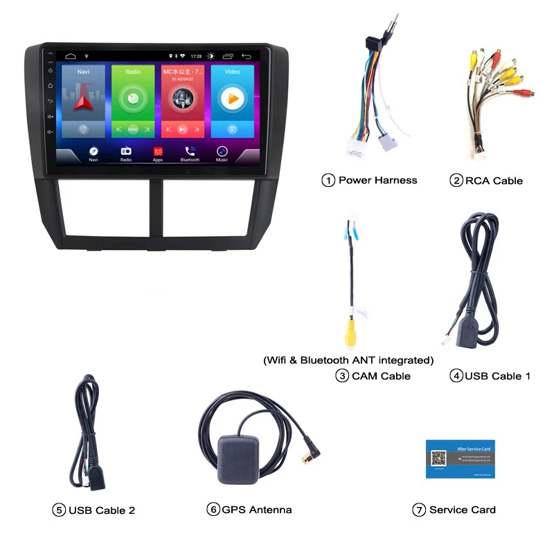 Best Car Android 8.1 Multimedia Player for Subaru Forester 2008-2012 GPS Navigation Device bluetooth steering wheel control support 3