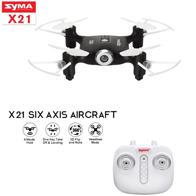 

2017 Syma X21 Drone Newest Style RC Quacopter 2.4G 4CH Helicopter with Headless Mode Pneumatic hover Fixed high without camera