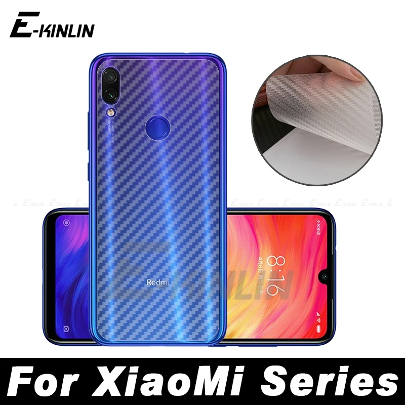 3D углеродное волокно задняя крышка Защитная пленка для Xiaomi Redmi Mi 9 8 SE Note 8T 7 5 Pro Plus 6 не закаленное стекло