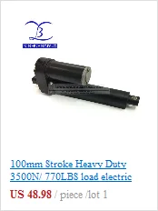100 мм 4 дюйма ход, 50~ 200N тяга, 45~ 230 мм/с высокая скорость 12 или 24 В постоянного тока Электрический мини линейный привод