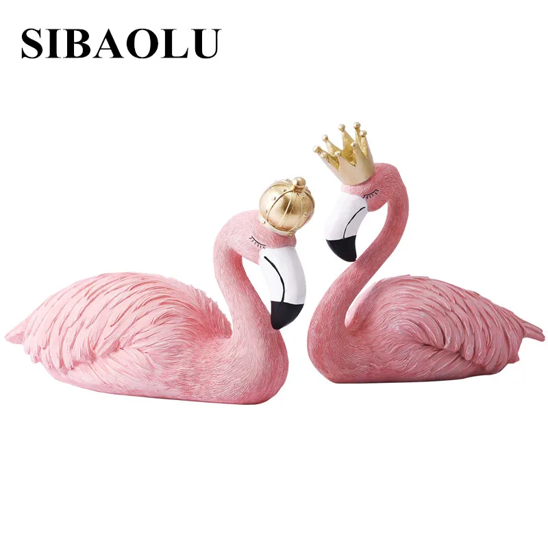 

Europe Creative Flamingos Craft Wedding Decoration Resin Pink Ornaments Christmas Wedding Diy Decoration Figurines Crafts Gifts
