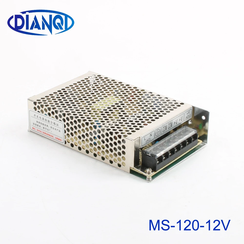 DIANQI источника питания MS-120W-12V 10A источник питания MS 120 W 12 V Мини Размер блока питания привело ac dc преобразователь MS-120-12