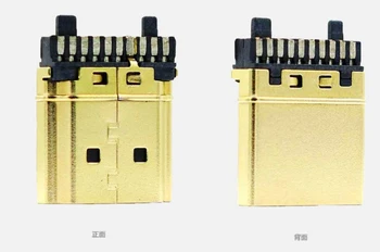 

HDMI Connector HDMI 20P AM Male Solder type / Shell gold plating / Welding foot widening