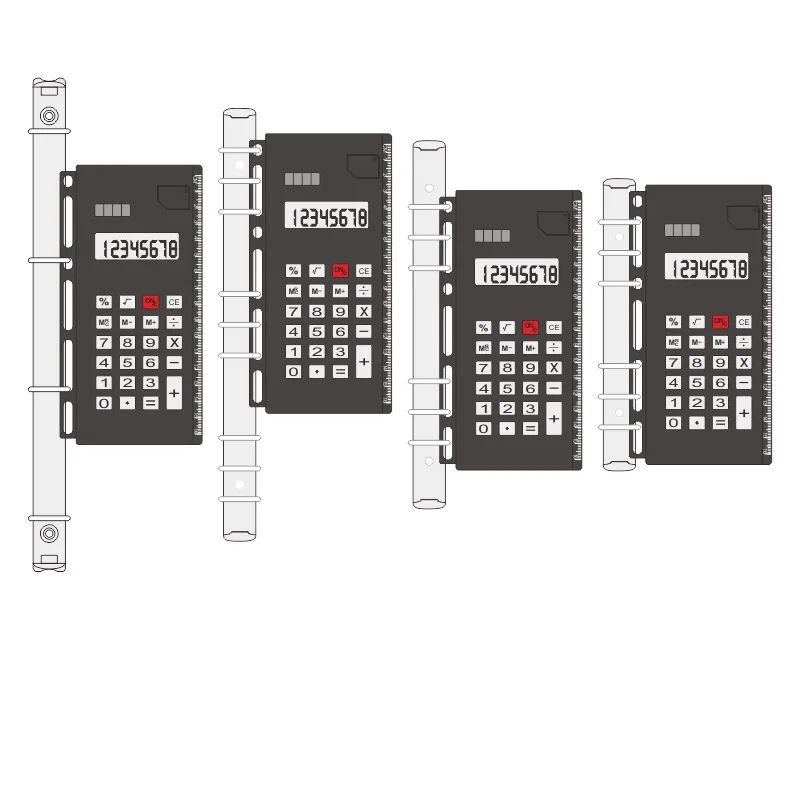 Креативный вкладыш 8 цифровой калькулятор с линейкой A4 B5 A5 A6 A7 спиральный аксессуар для блокнота портативный блокнот аксессуар