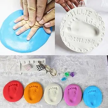 

Baby Handprint Footprint Record Air Drying Soft Clay Imprint Parent-Child Inkpad