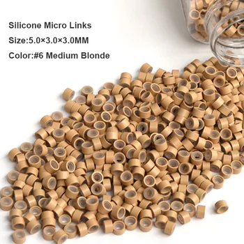 

5.0*3.0*3.0MM Silicone Lined Micro Beads Hair Extension Tubes microrings tube beads aluminium hole
