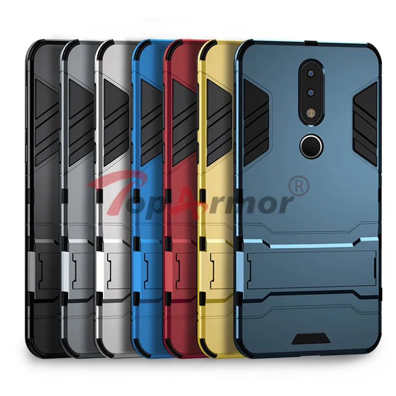 

3D Armor Case Hybrid PC+TPU Shockproof Case For Nokia 2 3 5 6 7 8 2017 Case For Nokia 7 plus 8 Sirocco 6 X6 6.1 2018 Stand Cover