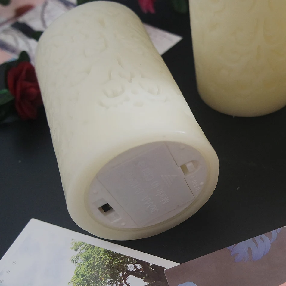 Беспроводная дистанционная Светодиодная свеча из парафинового воска, беспламенный светильник для свечей на Рождество, Год, украшение для дома, свадебное украшение