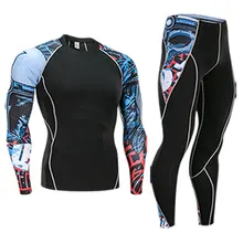 men’s clothing compression men t-shirt + leggings long sleeves top